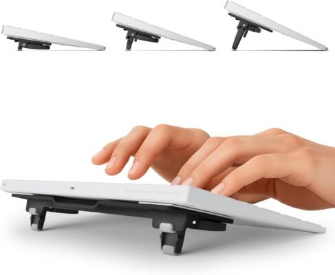 Flip Keyboard Stand for Desk, Compact Tilting Riser with 3 Adjustable Angles